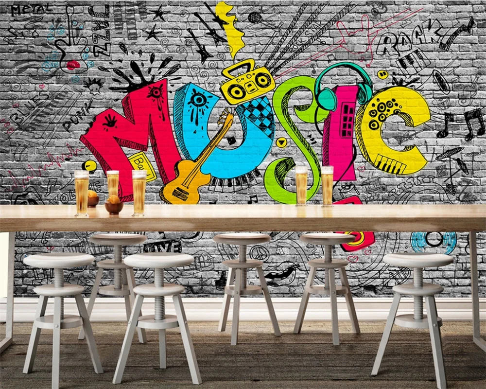 Custom 3d wallpaper mural KTV bar creative cultural background wall | Обустройство дома