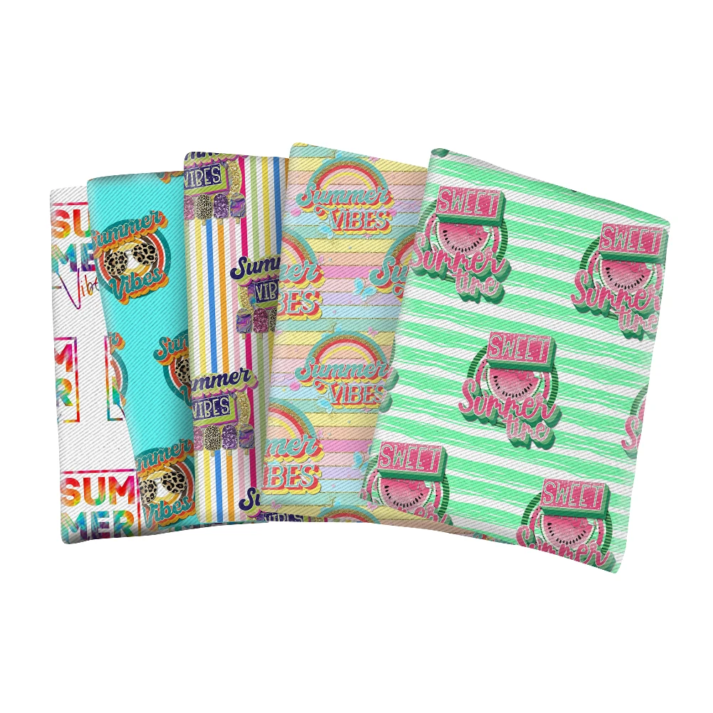 

Twill Fabric Summer Vibe Patchwork Printed Polyester Fabric for Sewing Cloth Fabric 50*145CM