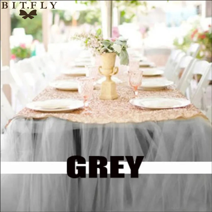grey 29 цветов, полиэстер, однотонная 100*80 см юбка-пачка для стола, рождественские принадлежности,, свадебная фатиновая юбка - Цвет: grey