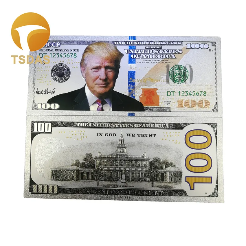 4 шт./компл. президент США Дональд Трамп новый цветной $100 1 миллион долларов купюр