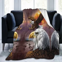 vintage eagle 3d blanket personalized printing soft and warm coral velvet light and thin machine washed flannel blanket