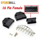 Высококачественный адаптер автомобильного диагностического инструмента J1962F OBD2 16-контактный разъем OBDII 16-контактный разъем адаптер OBD штекер + чехол + винт