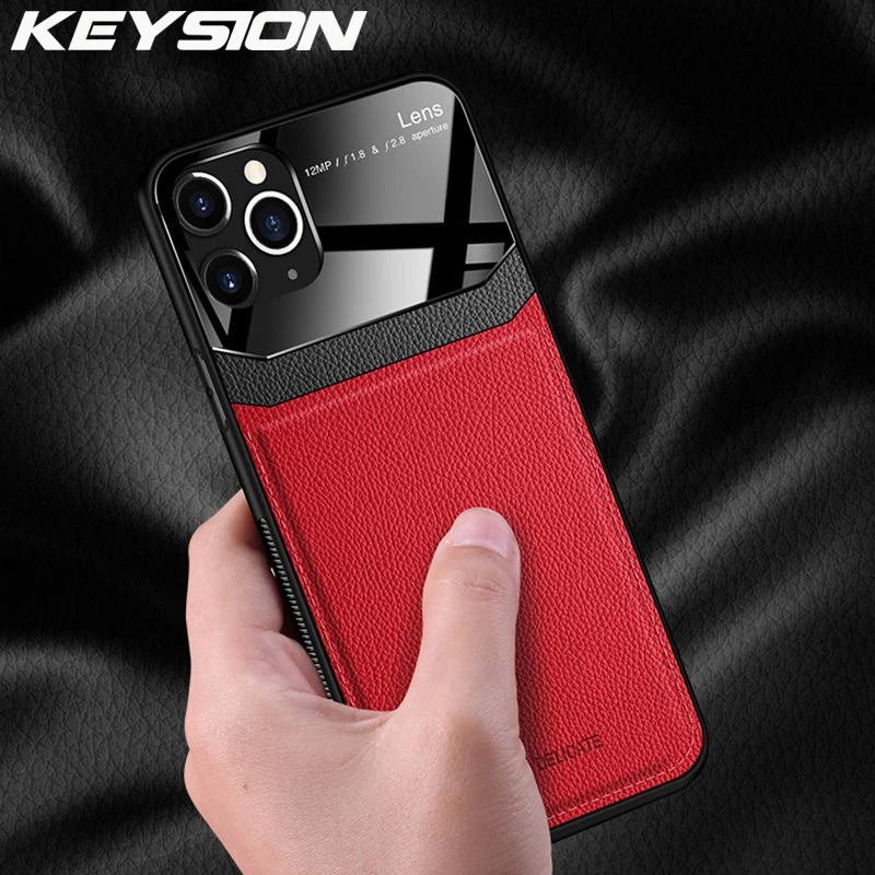 KEYSION противоударный чехол для iPhone 11 Pro Max XS XR X зеркальный из закаленного стекла