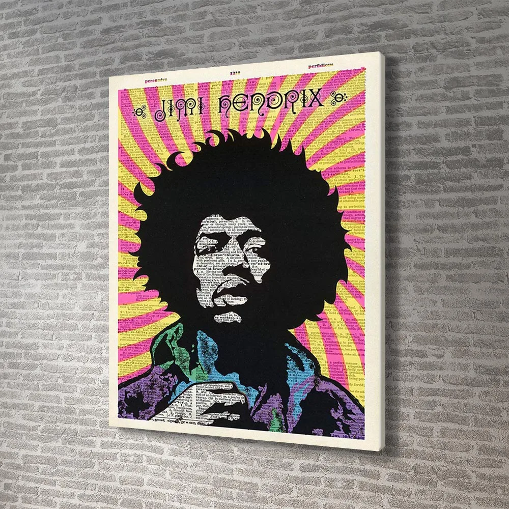 Jimi Hendrix психоделический словарь настенный художественный принт холст живопись