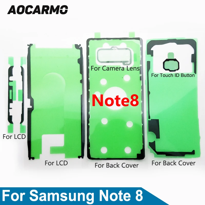 Aocarmo для samsung Galaxy Note 8 SM-N9500 полный комплект клейкая лента ЖК-экран Задняя крышка батареи Рамка камера наклейка на рассеиватель клей
