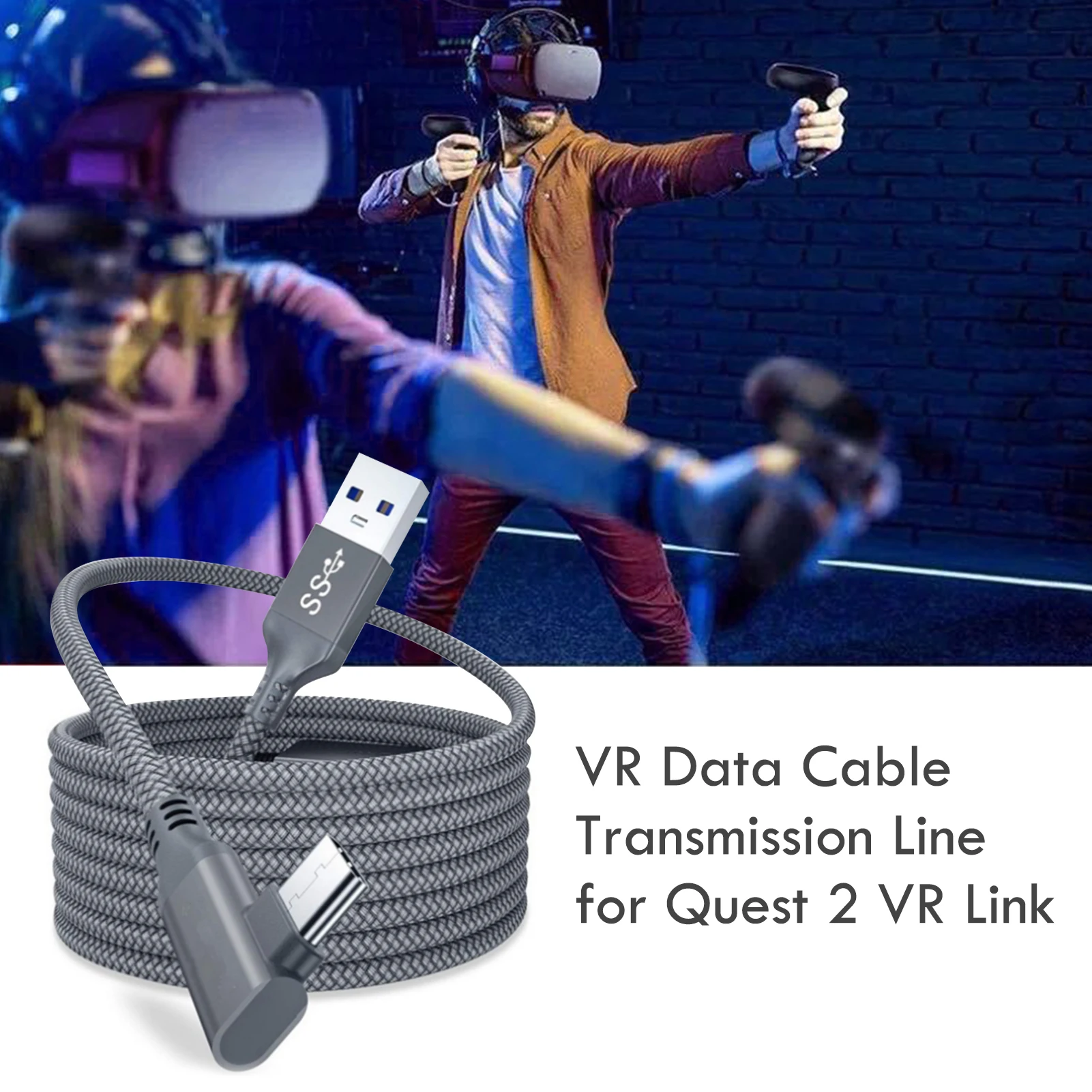 Кабель для зарядки и передачи данных Oculus Quest 2 5 м USB USB-A Type-C гарнитуры виртуальной