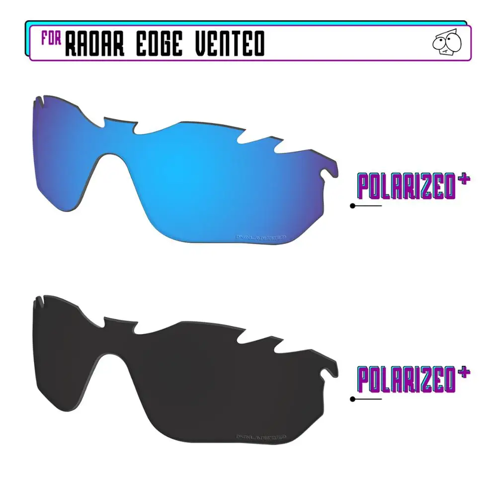 EZReplace Polarized Replacement Lenses for - Oakley Radar Edge Vented Sunglasses - BlackPPlus-BluePPlus
