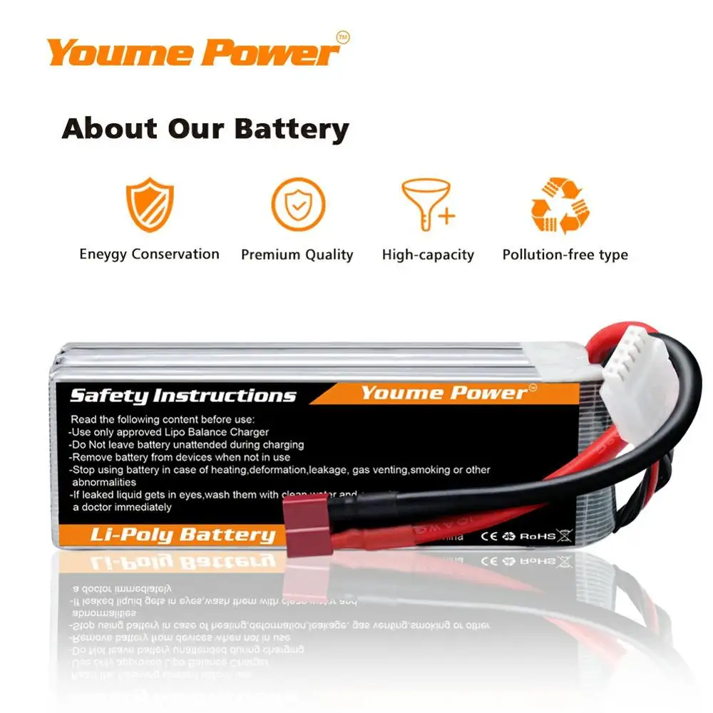 youme 148 v 6200mah 4s lipo аккумулятор xt60 deans t ec5 для traxxas x maxx 8s