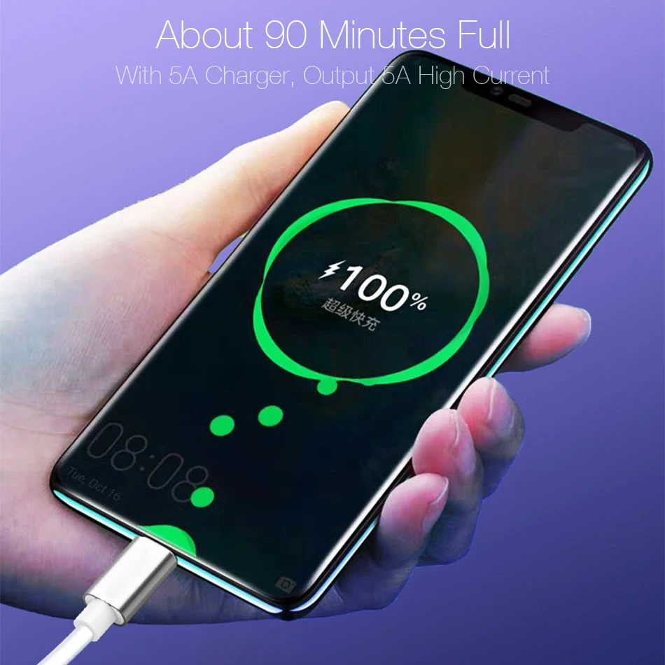 Кабель для передачи данных с разъемами Type C и USB 2 0 5 А 4 ядерный быстрая зарядка Samsung