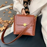 Stone Pattern Bucket Bag PU Leather Crossbody Bags for Women 2021 Luxury Designer Shoulder Bag High Quality Womens Handbag