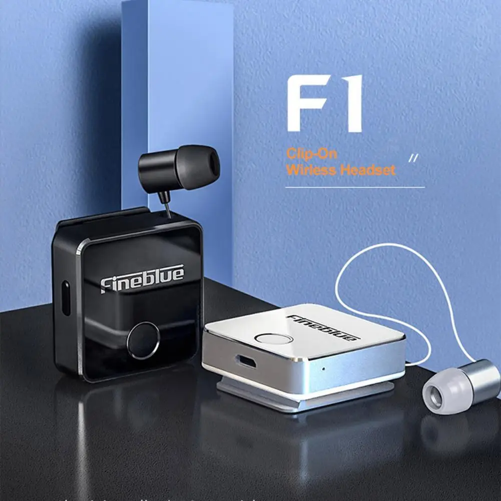 

Роскошная Беспроводная деловая гарнитура Fineblue F1pro Bluetooth 5,0, спортивные наушники для водителя, телескопические стереонаушники с клипсой и ви...