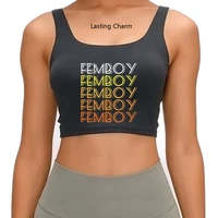 lasting charm femboy anaglyph glitch art vaporwave tank top trend breathable summer crop top