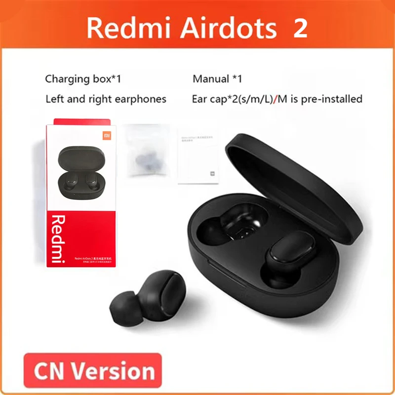 

10 pieces/lot Redmi Airdots 2 Xiaomi Headset Redmi Airdots S TWS True Wireless Bluetooth Headset Bass Stereo With Voice Control