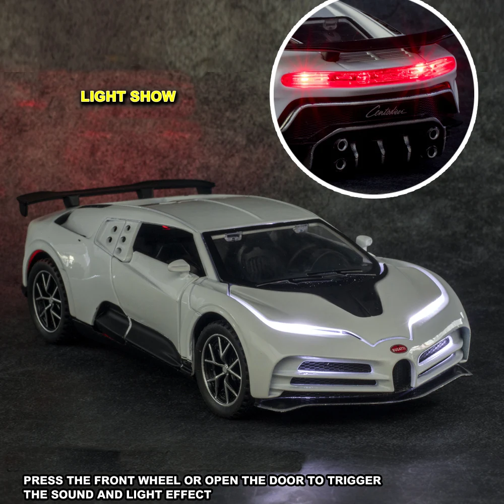 Модель литая автомобиля Bugatti Centodieci модель 1/32 юбилейное издание 4 двери