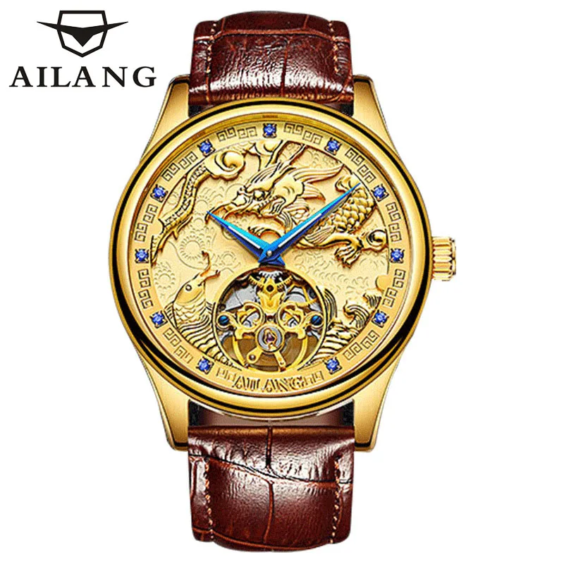 

AILANG Fashion Casual Mens Watches Top Brand Luxury Tourbillon Skeleton Automatic Clock Sport Relogio Masculino Waterproof 6826