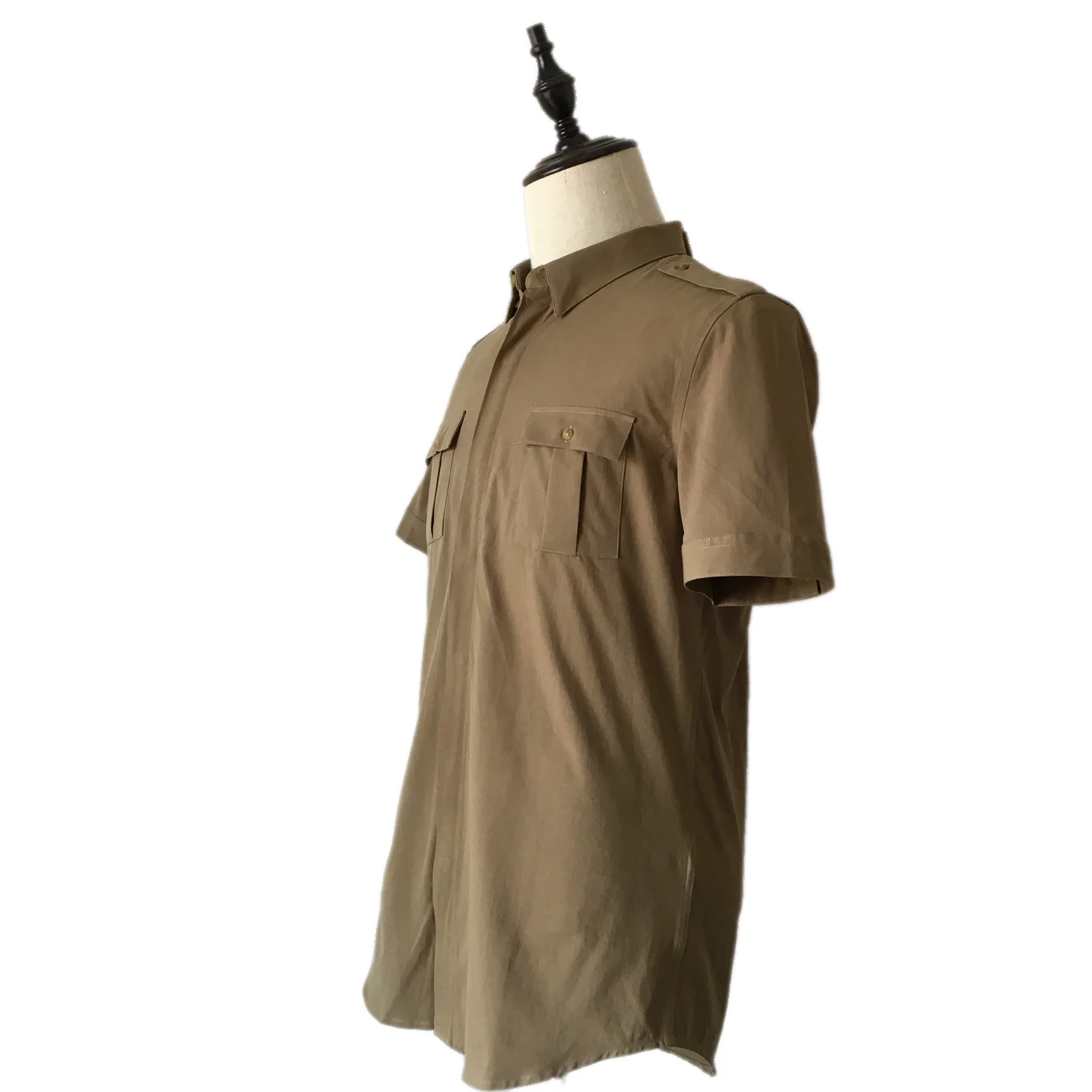 Рубашка карго мужская с эполетами однобортная хлопковая в стиле милитари