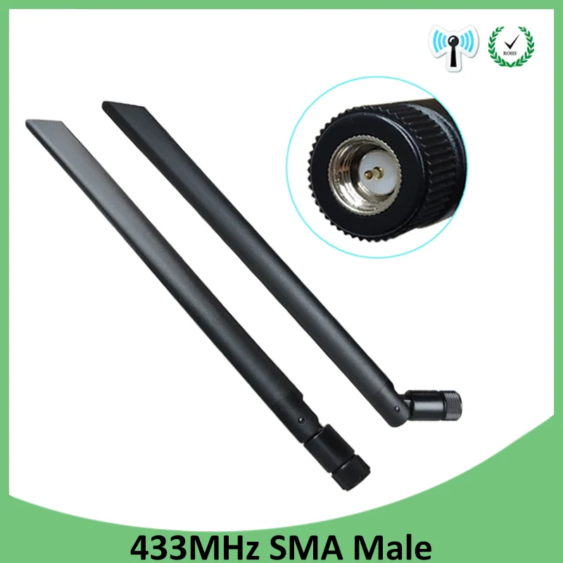 GRANDWISDOM 20pcs 433mhz antenna 5dbi sma male lora antene pbx iot module lorawan signal receiver antena high gain