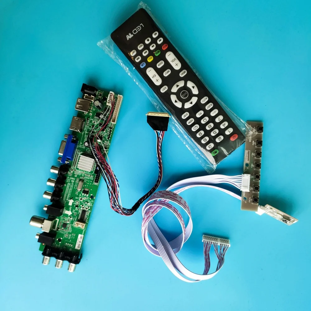 Kit For B116XW03 V0 HDMI AV DVB-T DVB-T2 LED USB VGA TV 1366X768 board digital 40pin Signal controller 11.6" remote Panel LCD