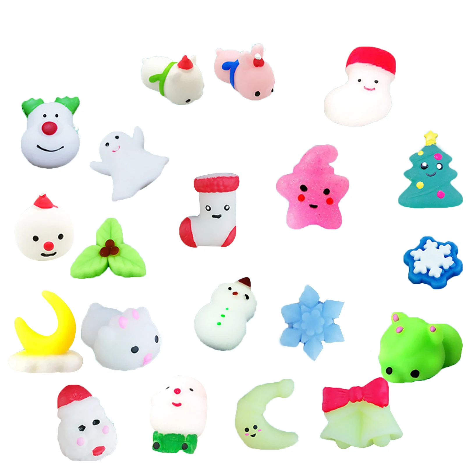 

20pcs Christmas Squeeze Toy Different Cute Animal Toys For Squeezing Stress Christmas Countdown Toy Children Gift Rational