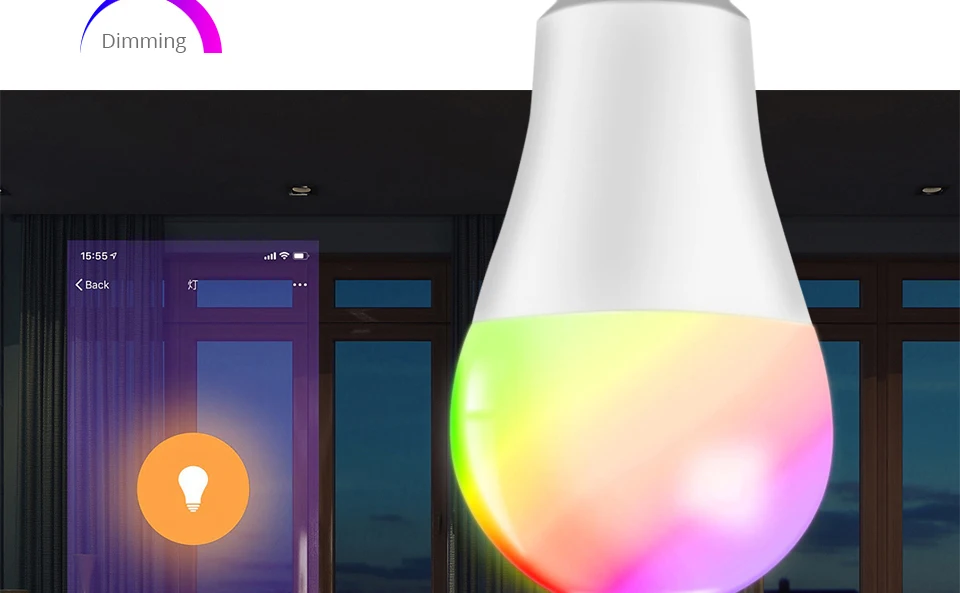 B22 умная Светодиодная лампа E27 RGBW 15 Вт WiFi лампа Bluetooth 4,0 умная лампа RGB+ белый цвет изменение затемнения AC85-265V гостиничная кухонная лампа