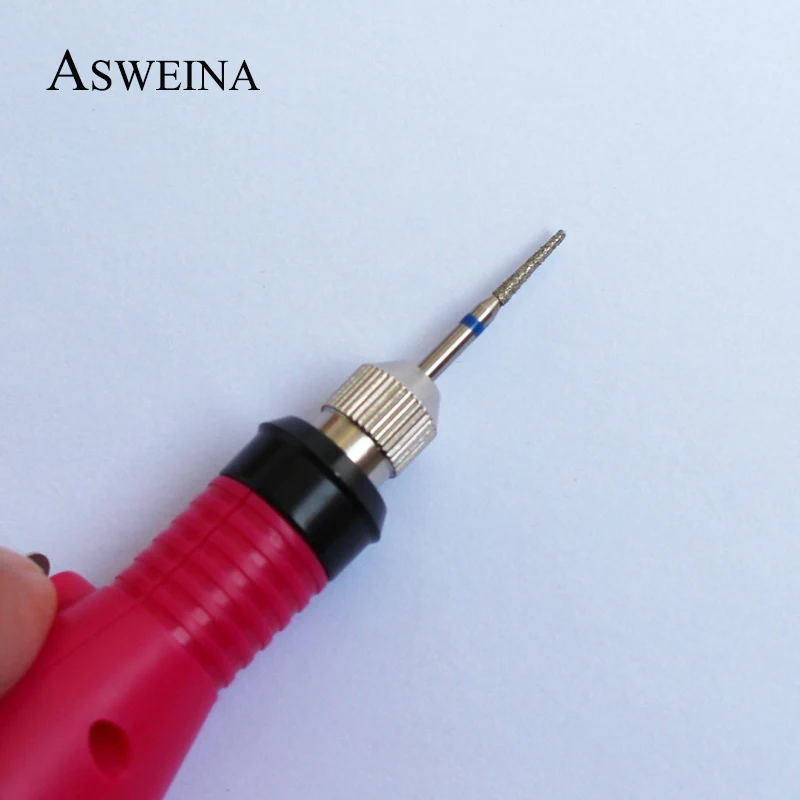 Алмазные насадки для ногтей ASWEINA 1 шт. 3/32 дюйма ручка из нержавеющей стали резак