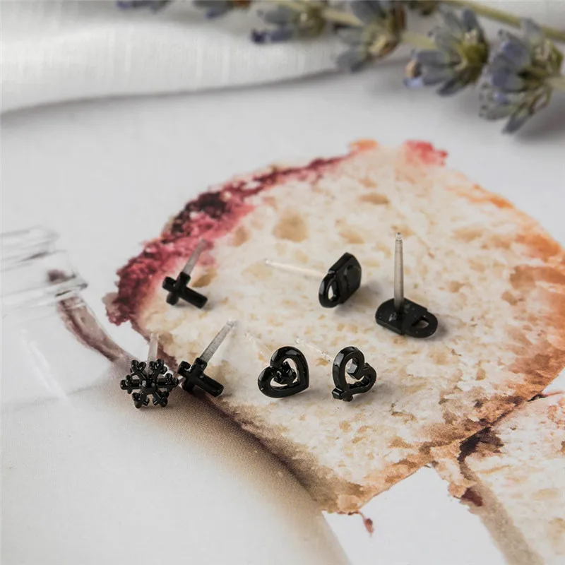 18 пар/уп. милые маленькие геометрические серьги-гвоздики со звездами для женщин и