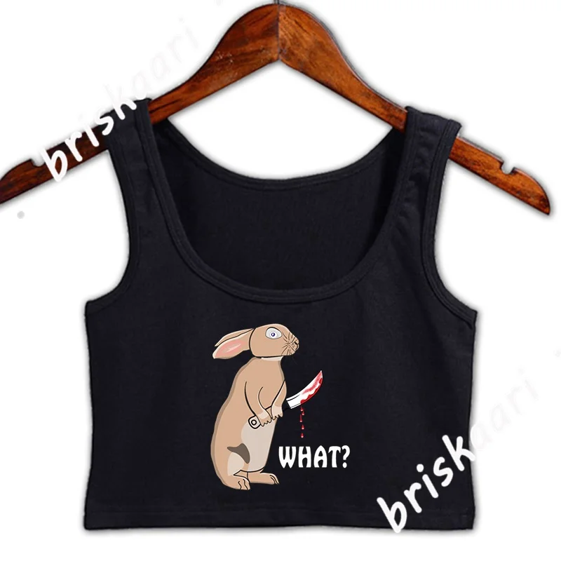 

Женский укороченный топ-майка Hare Knife What, летний стильный жилет с эффектом потертости