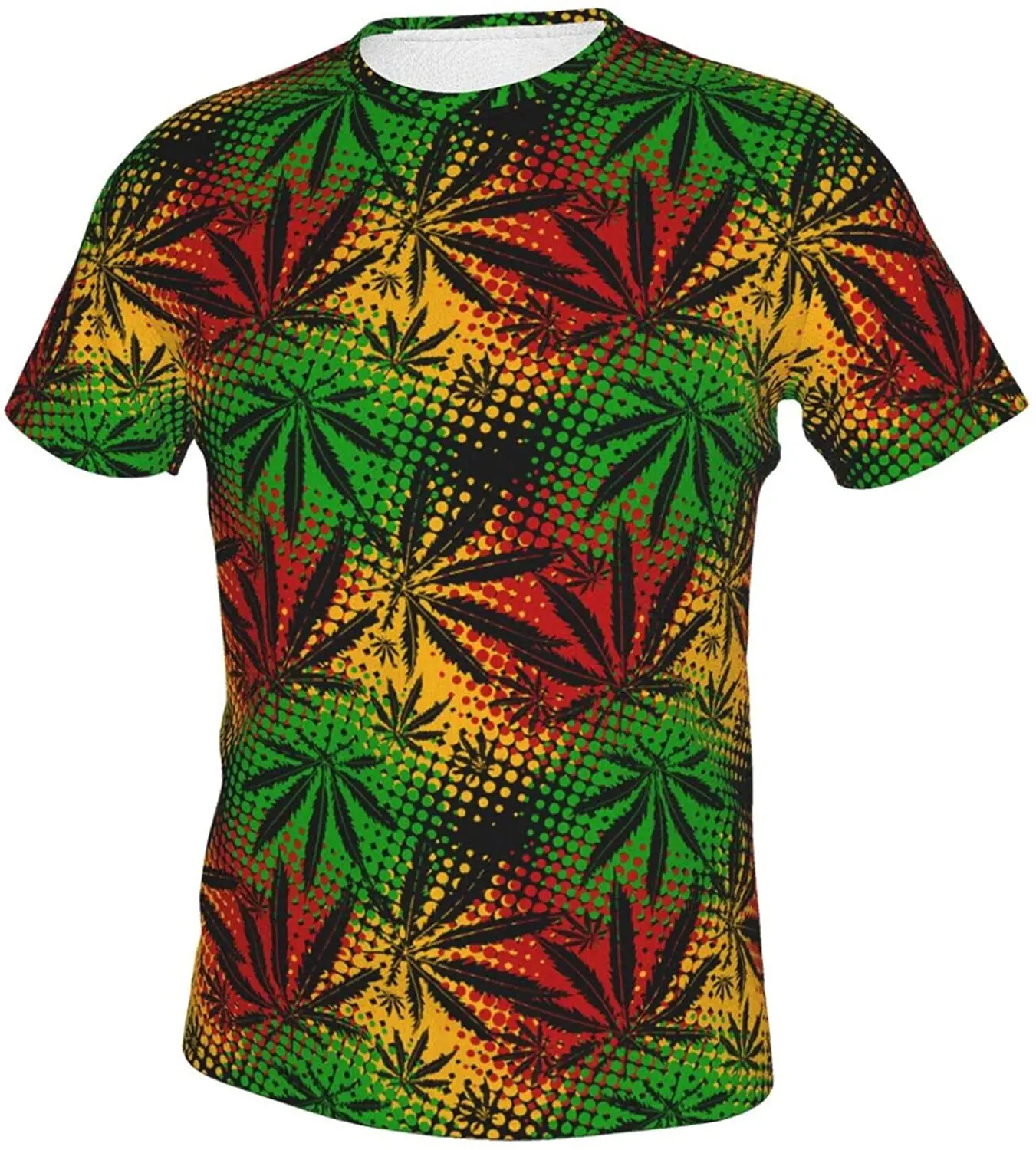 

T Shirt For Men Clothing Printed Shirts Graphic Tee Multicolor Leaf Novelty Oversized T-Shirt