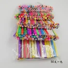 Палочки для полимерной глины, 50 шт., аксессуары для поставки слаймов, глина для художественных работ для ногтей Fruite, смайлики, цветы для рукоделия, наполнитель для слайма