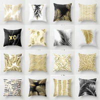 nordic style golden leaves series decorative pillowcase cushions for sofa polyester pillowcover decorative
