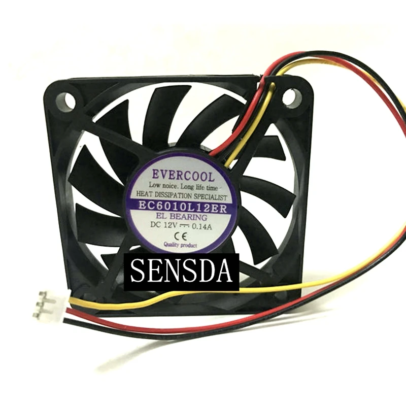 60 мм тонкий вентилятор Бесплатная доставка sxdool EC6010L12ER 12 В 0.14A 60*60*10 охлаждающий 3
