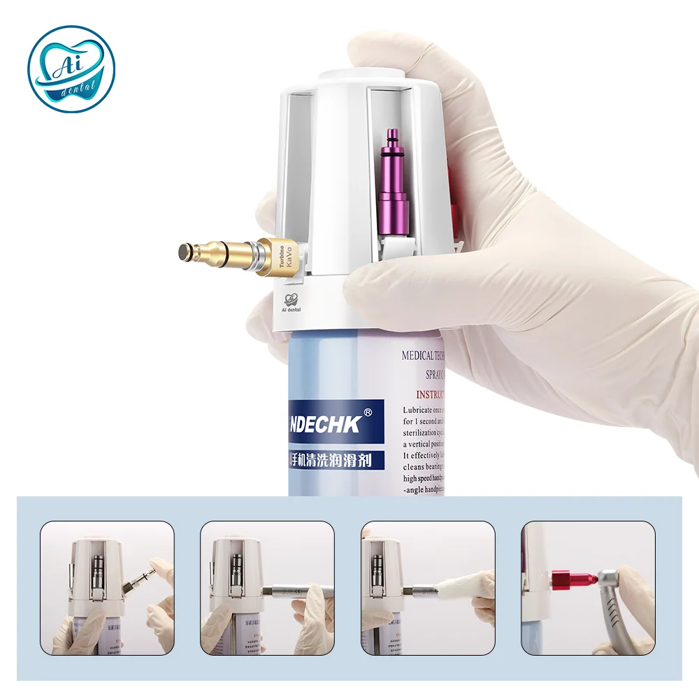 

1 Set Dental Handpiece Cleaning Oil Lubricator Simple Version Maintenance Tools With 5 Style Connector AI-EC-LS