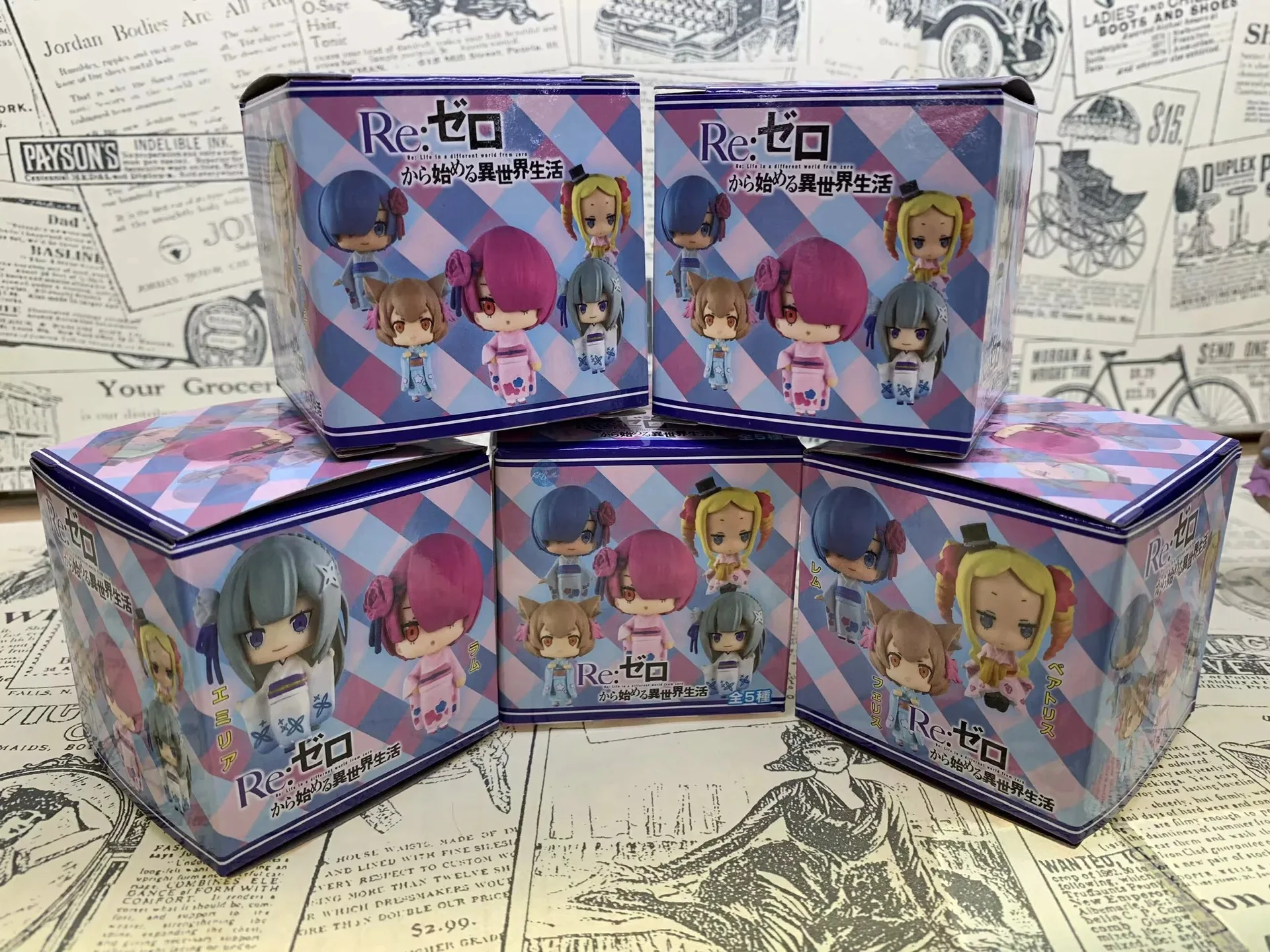 

Re:Life in a different world from zero 5pcs/set Beatrice Emilia Action Figure Rem Ram PVC figure Toys Brinquedos Anime 6CM