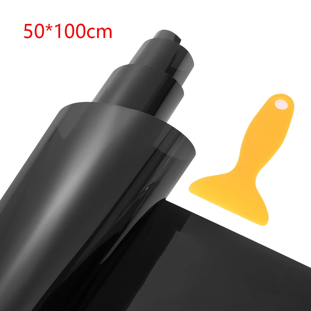 1 Pcs 100x50cm 5% VLT Car Window Tint Professional Dark Smoke Black Film Uncut Glass Sunshade Sticker Auto Accessories