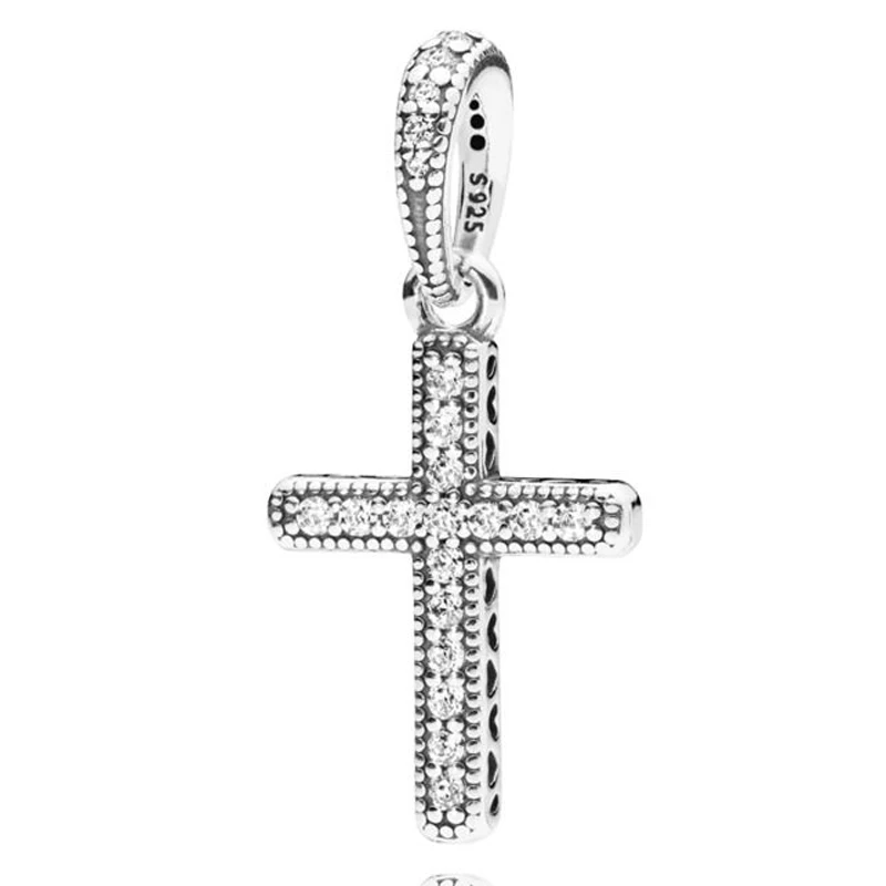 

Оригинальное очаровательное классическое ожерелье из стерлингового серебра 925 пробы с крестом подвеска из бисера с кристаллом подходит дл...