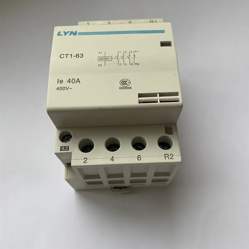 Interruptor de Contato Instalação dos Trilhos Casa Contator 32a 40a 63a 220 v 3no1nc 4no 4nc 2no2nc Ct1-63 ac 4p