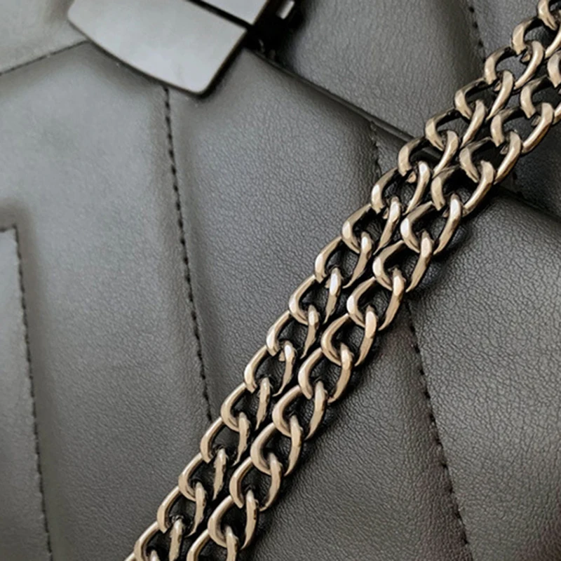 

Fashion Korean Black PU Trend Women's Branded Trending Shoulder Handbag Female Rhombic Embroidery Thread Commuter Crossbody Bag