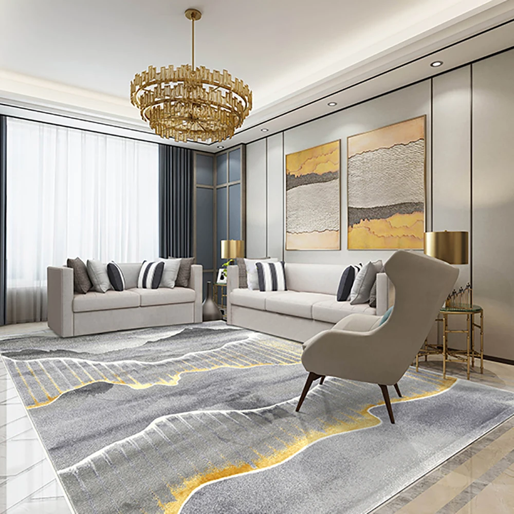 

Anti-Skid Modern carpets for living room bedroom golden Design rug washable mat big large decorsoft carpet