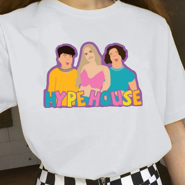 2020 The Hype House Tshirt 100% Cotton Aesthetic Summer Short Sleeve Tee Tops Female Ulzzang Vintage Korean T Shirts | Женская одежда