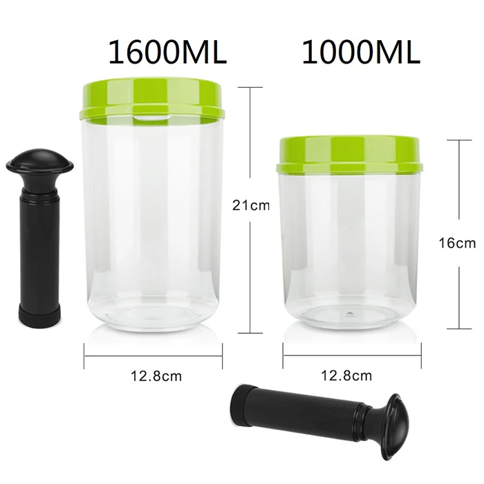 1000ML 1600ML LAIMENG 2 вакуумные контейнеры работает с вакуумной упаковочной машиной канистра с насосом пластиковый контейнер с крышкой для хранения продуктов S171 - Цвет: 1000ML 1600ML