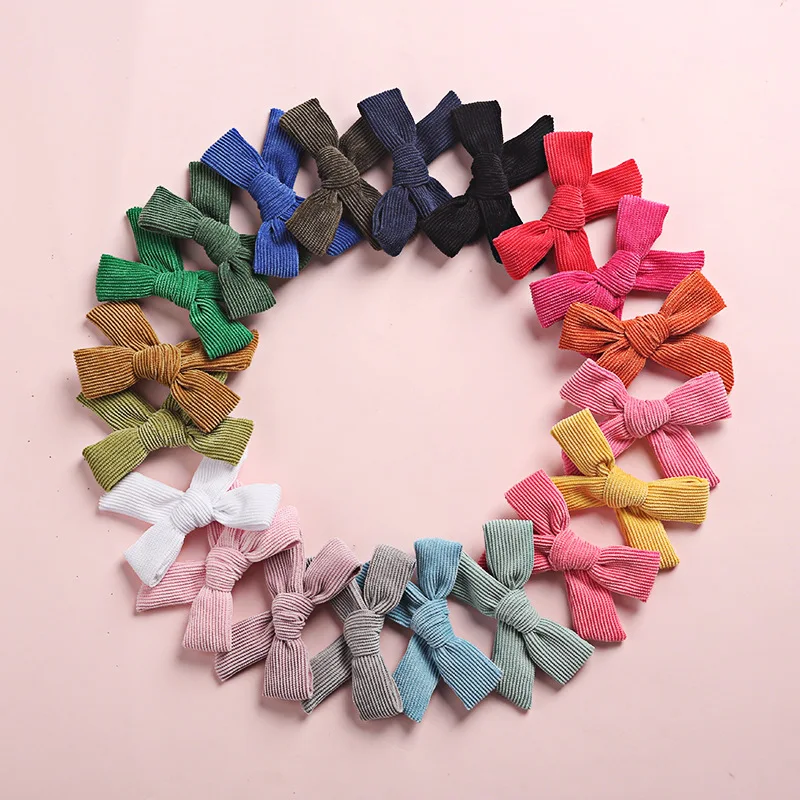Pinzas para el pelo de pana para ni&ntilde;a, pasadores de lazos para beb&eacute;, horquillas de cord&oacute;n para beb&eacute;, accesorios de princesa de Color caramelo, horquillas para ni&ntilde;a-0