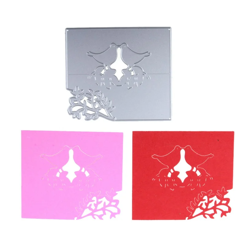 Металлические Вырубные штампы трафареты поцелуи птица на лозах складная