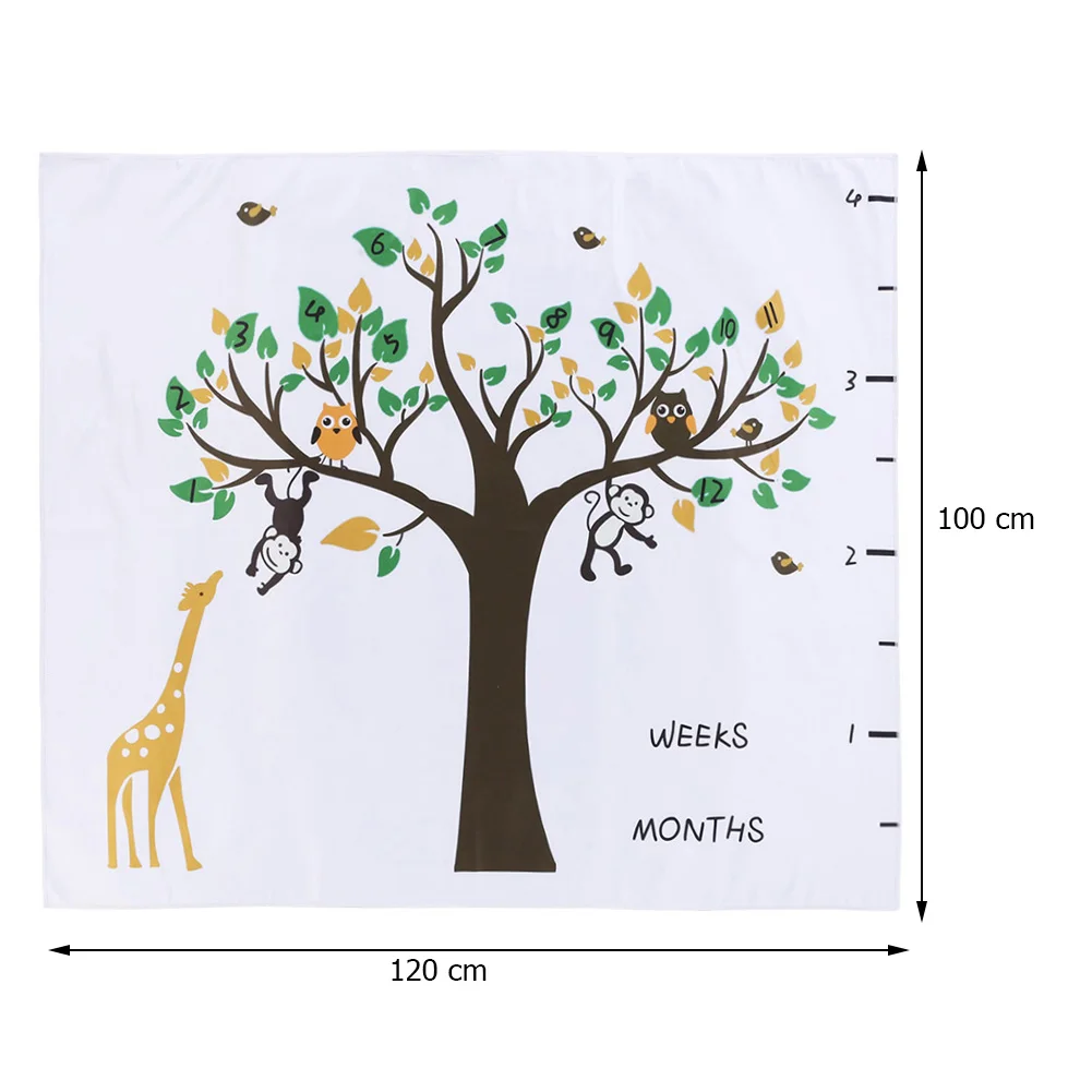 

120*100cm Cute Animal Pattern Baby Milestone Blanket Peach Velvet Baby Photography Background Cloth Photography Props