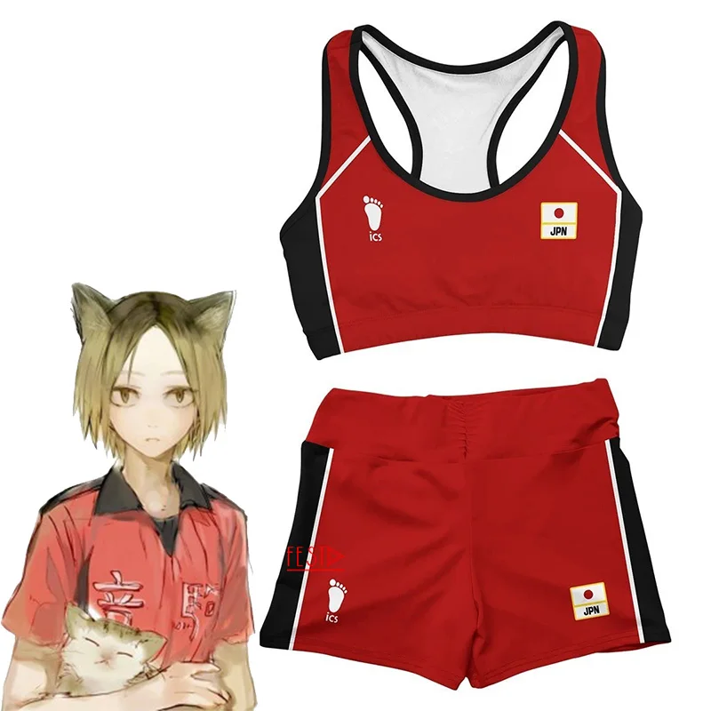 Kozume Kenma Kuroo Tetsurou костюмы для косплея Аниме Haikyuu Karasuno старшая школа Купальник