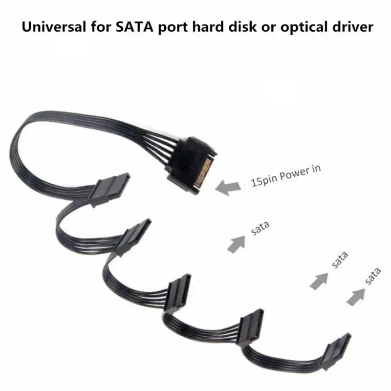 

Hard Drive Power Lingable Molex 4pin IDE 1 To 5 SATA 15Pin Supply Splitter Cable For DIY PC Sever 18AWG 4-Pin To 15-Pin Power