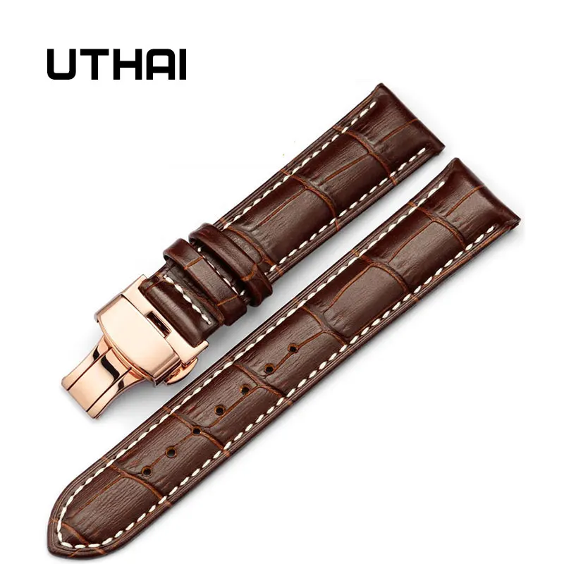 UTHAI Z06 Rosegold с двойным щелчком эластичная бабочка пряжка на ремешке ковбойский
