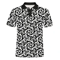 cjlm summer new floral polo black white short sleeved top harajuku style mens clothing oversized shirt 3d printed dropship