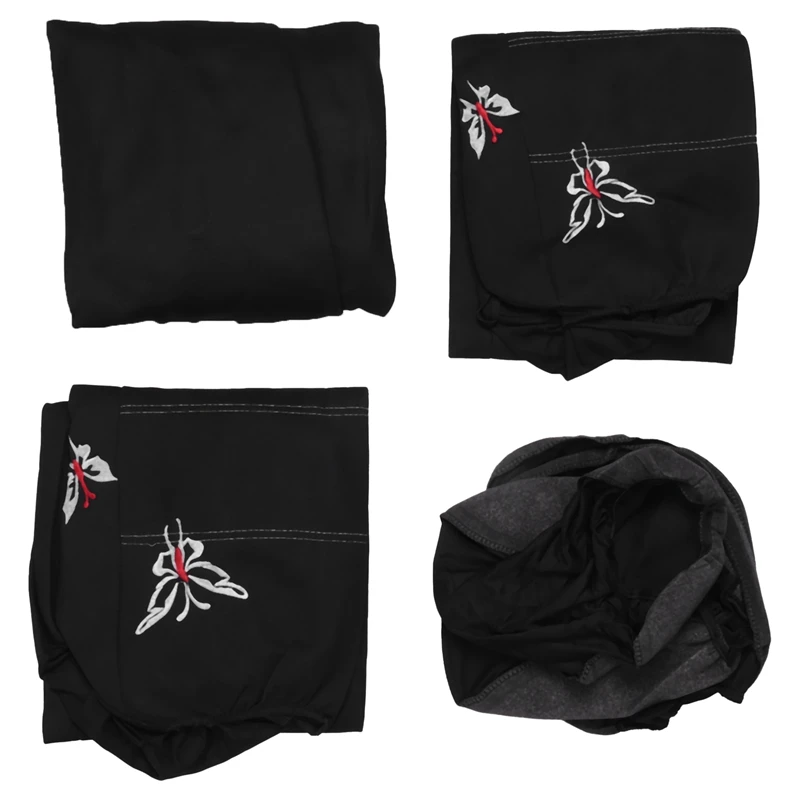 

9Pcs Car Universal Seat Cover Cushion Butterfly Embroidery Decorative Protective Cover