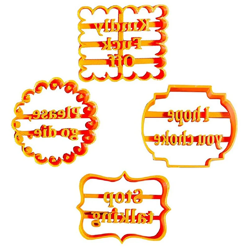 

Cookie Molds With Good Wishes Cookie Shape With Pleasure And Irreverent Sentences Cookie Molds For Baking Biscuit Cutters