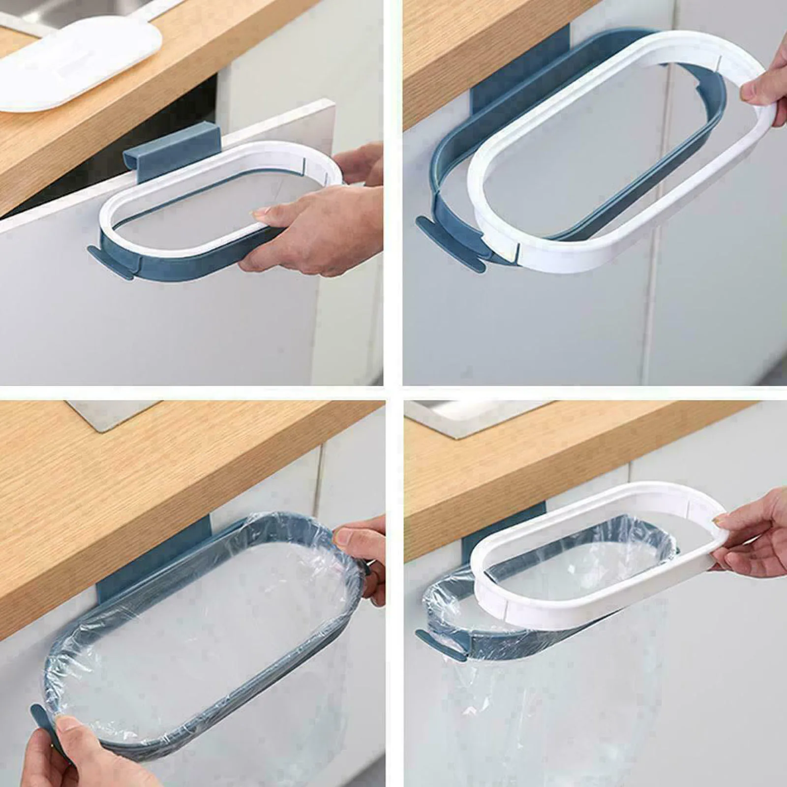 Kitchen Plastic Garbage Bag Rack Hanging Organizer Portable Cabinet Door-back Trash Bracket Gadgets | Дом и сад